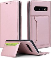Voor Samsung Galaxy S10 + Sterk magnetisme Vloeibaar gevoel Horizontale flip lederen tas met houder & kaartsleuven en portemonnee (roségoud)
