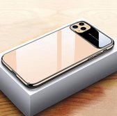 Voor iPhone XS Max Transparant glas Galvaniseren Ultradunne schokbestendige beschermhoes (goud)