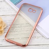 Voor Samsung Galaxy A7 (2017) Ultradunne beplating TPU beschermende zachte hoes (roségoud)