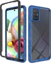 Voor Samsung Galaxy A71 schokbestendige sterrenhemel PC + TPU beschermhoes (blauw)