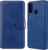 Voor Huawei Honor 9X Lite Klassieke Kalfsstructuur PU + TPU Horizontale Flip Leren Case, met Houder & Kaartsleuven & Portemonnee (Blauw)