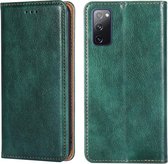 Voor Samsung Galaxy S20 FE PU + TPU Glanzende olie Effen kleur Magnetische horizontale flip lederen tas met houder & kaartsleuf & portemonnee (groen)