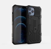 Vanguard Warrior All-inclusive tweekleurige schokbestendige TPU + pc-beschermhoes met houder voor iPhone 11 Pro Max (zwart)