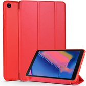 Koeienhuid textuur horizontale flip lederen tas voor Galaxy Tab A8 (2019) P200 / P205, met houder (rood)