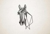 Line Art - Paard 8 - S - 60x37cm - Zwart - geometrische wanddecoratie