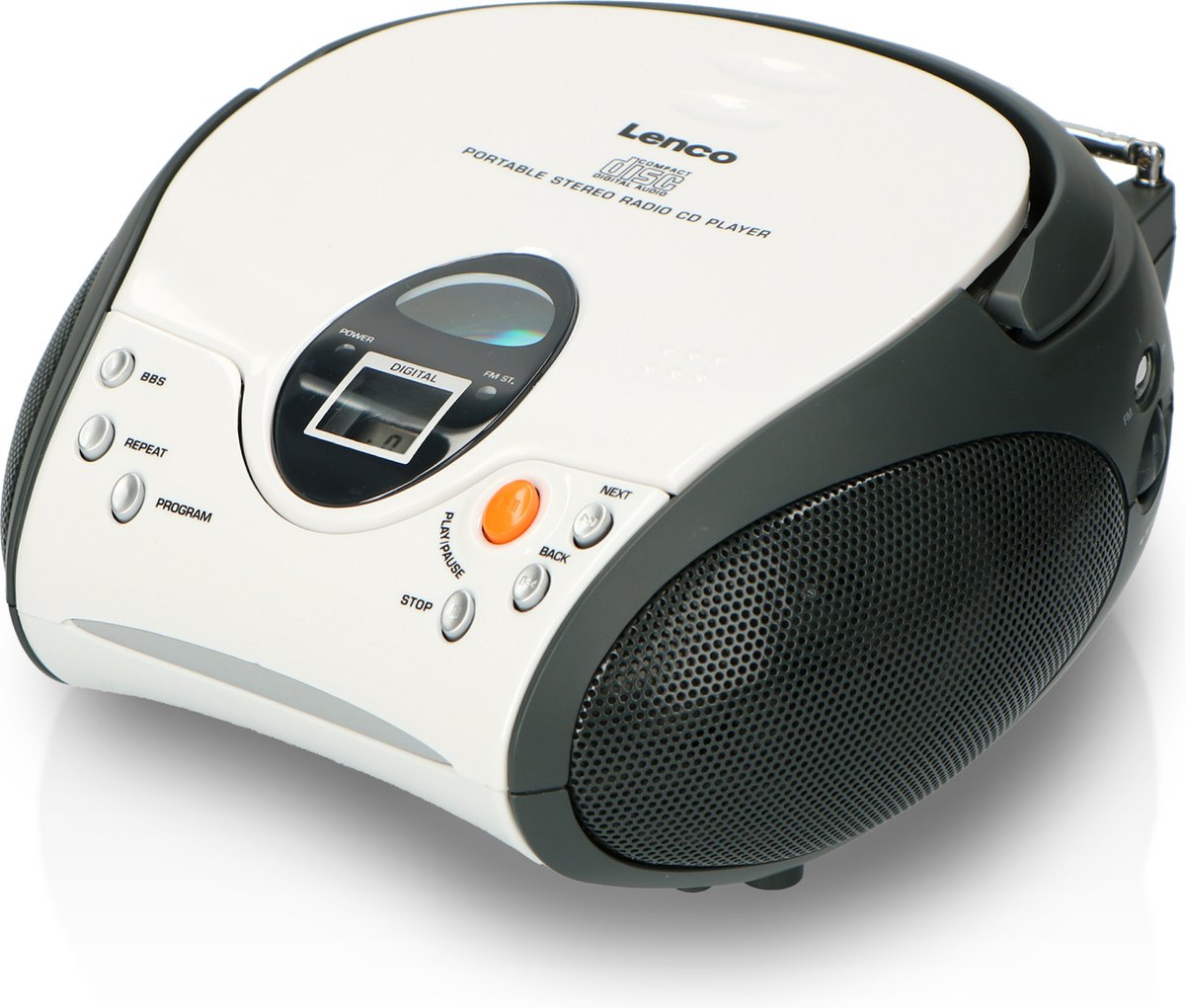Lenco SCD-24 - Draagbare radio cd speler met aux-uitgang - Wit