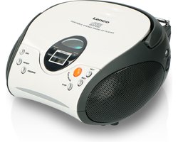 Lenco Draagbare Radio CD Speler - Stereo FM Radio en AUX – Werkt ook op batterijen - SCD-24 Wit