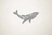 Line Art - Walvis 1 - M - 48x90cm - Wit - geometrische wanddecoratie