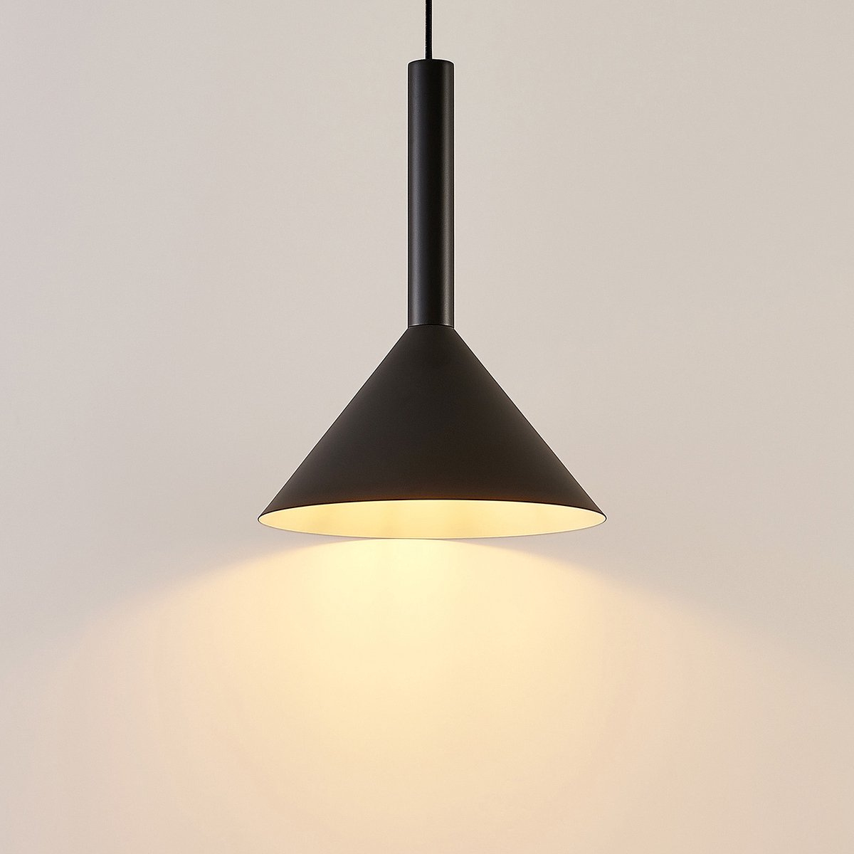 Arcchio - hanglamp - 1licht - staal - H: 40 cm - E27 - zwart, wit