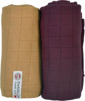 Lodger Hydrofiele doek Swaddler Solid - Okergeel/ Donkerrood - 120x120 - 2 stuks