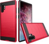 Samsung Galaxy Note 10 Plus Hoesje - Mobigear - Brushed Armor Serie - TPU Backcover - Rood - Hoesje Geschikt Voor Samsung Galaxy Note 10 Plus