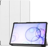 Samsung Galaxy Tab S6 Hoes - Mobigear - Tri-Fold Serie - Kunstlederen Bookcase - Wit - Hoes Geschikt Voor Samsung Galaxy Tab S6