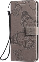 Samsung Galaxy A51 Hoesje - Mobigear - Butterfly Serie - Kunstlederen Bookcase - Grijs - Hoesje Geschikt Voor Samsung Galaxy A51