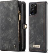 Samsung Galaxy Note20 Ultra Hoesje - Caseme - Serie - Kunstlederen Bookcase / 2in1 Case - Zwart - Hoesje Geschikt Voor Samsung Galaxy Note20 Ultra