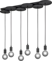 LED Hanglamp - Iona Diccus - E27 Fitting - Rechthoek - Mat Zwart - Aluminium