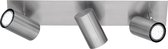 LED Plafondspot - Iona Mary - GU10 Fitting - 3-lichts - Rechthoek - Mat Nikkel - Aluminium