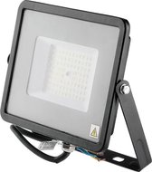 SAMSUNG - LED Bouwlamp 50 Watt - LED Schijnwerper - Nivra Linan - Helder/Koud Wit 6400K - Waterdicht IP65 - Mat Zwart - Aluminium