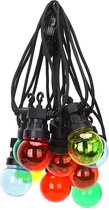 LED Lichtsnoer - Igory Suci - Warm Wit 2700K - 6W - 8 Meter - 10 LED's Meerkleurig - Waterdicht IP44 - Zwart