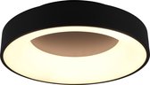 LED Plafondlamp - Plafondverlichting - Iona Gurano - 27W - Warm Wit 3000K - Rond - Mat Zwart - Aluminium