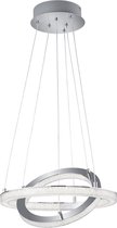 LED Hanglamp - Iona Chilo - 32W - Warm Wit 3000K - Dimbaar - Rond - Mat Chroom - Aluminium
