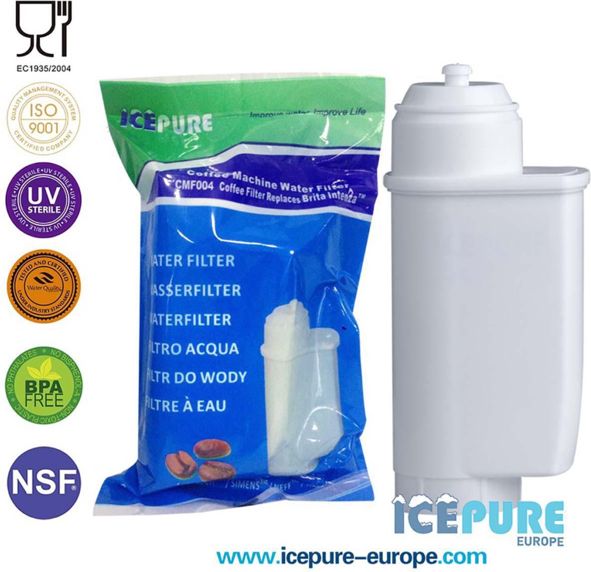 Icepure CMF004 Water Filter Coffee Machine Replacement Bosch, Siemens