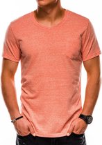 Heren - T-shirt - Effen - Basic - Oranje - Zalm
