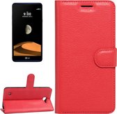 Voor LG X Max & X5 Litchi Texture Horizontaal Flip Leren Case met Magnetische Gesp & Houder & Kaartsleuven & Portemonnee (Rood)