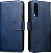 Voor Huawei P30 GUSSIM zakelijke stijl horizontale flip lederen case met houder & kaartsleuven & portemonnee (blauw)