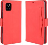 Voor Galaxy M60S / A81 / Note 10 Lite Portemonnee Style Skin Feel Calf Patroon lederen tas met afzonderlijke kaartsleuven & houder & Portemonnee & fotolijst (rood)