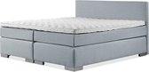 Boxspring Nora - 160x200 cm - Pocketvering matrassen en koudschuim topmatras - Kleur: lichtblauw