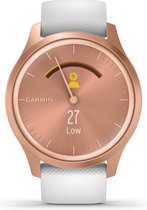 Bol.com Garmin Vivomove Style Smartwatch - Echte wijzers - Verborgen touchscreen - Connected GPS - Rose Gold/White aanbieding