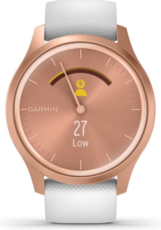 Garmin Vivomove Style Smartwatch - Echte wijzers - Verborgen touchscreen - Connected GPS - Rose Gold/White