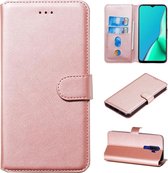 Let op type!! Voor OPPO A9 (2020) / A5 (2020) / A11x Classic Calf Texture Horizontal Flip PU Leather Case  met Holder & Card Slots & Wallet(Rose Gold)