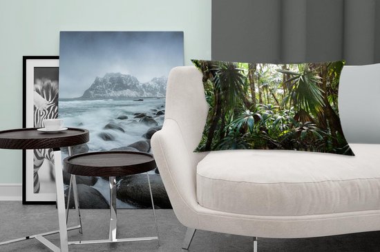 Sierkussen' intérieur Jungle - Plantes in rainforest - 60x40 cm - Coussin intérieur rectangulaire en coton