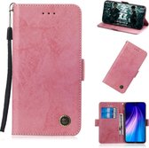 Voor Xiaomi Redmi Note 8 Retro horizontale flip PU lederen tas met kaartsleuven en houder (roze)