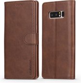 Voor Galaxy Note 8 LC.IMEEKE kalfsleer Horizontale flip lederen tas, met houder & kaartsleuven & portemonnee (bruin)