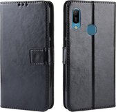 Retro Crazy Horse Texture Horizontal Flip Leather Case voor Huawei Y6 (2019), met houder & kaartsleuven & fotolijst (zwart)