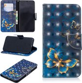 3D gekleurd tekenpatroon Horizontale flip lederen tas voor Galaxy A6 Plus, met houder en kaartsleuven en portemonnee (vlinder)