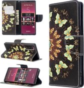 Voor Sony Xperia 5 / XZ5 Gekleurd tekenpatroon Horizontale flip lederen tas met houder & kaartsleuven & portemonnee (vlinder)