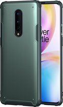 Voor OnePlus 8 effen kleur vierhoekige schokbestendige TPU + pc-beschermhoes (donkergroen)