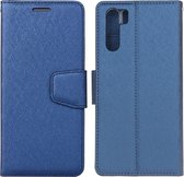 Voor OPPO A91 / F15 zijde textuur horizontale flip lederen tas met houder & kaartsleuven & portemonnee & fotolijst (blauw)