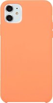 Voor iPhone 11 Effen kleur Effen siliconen schokbestendig hoesje (Abrikoos Oranje)