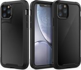 Voor iPhone 11 Pro Max Transparant Series Frame TPU + PC Stofdicht Krasbestendig Valbestendig Beschermhoes (Zwart)