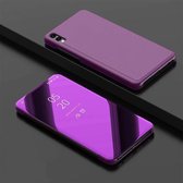 Galvaniseren spiegel horizontale flip PU lederen tas met houder voor Xiaomi Redmi 7A (paars)