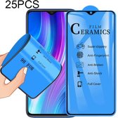 Voor Xiaomi Redmi Note 8 25 STKS 2.5D Volledige lijm Volledige dekking Keramiekfilm