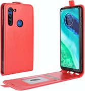 Voor Motorola Moto G8 R64 Textuur Enkele Verticale Flip lederen beschermhoes met kaartsleuven en fotolijst (rood)