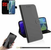 Voor Samsung Galaxy Note20 geÃ¯miteerd spiegeloppervlak horizontale flip lederen tas met houder & kaartsleuven & portemonnee & lanyard (zwart)