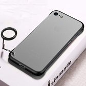 Frosted antislip TPU-beschermhoes met metalen ring voor iPhone 7/8 (zwart)