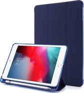 Voor iPad Mini (2019) Airbag Horizontale Flip Leather Case met drievoudige houder en pennenhouder (donkerblauw)