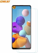 Voor Samsung Galaxy A21s 2 STUKS ENKAY Hat-Prince 0.26mm 9H 2.5D gebogen rand gehard glasfilm